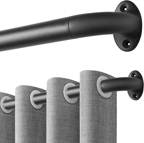 Decorațiuni Casă & Textile - bara-perdea-reglabila-76-380cm-negru-mat-filet-25mm