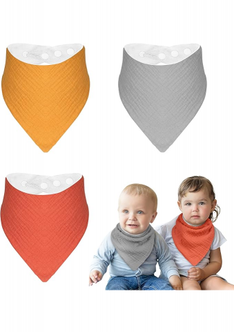 Copii & Bebe - Bavete Triunghiulare Budding Bear: Protecție Moale și Absorbentă pentru Bebeluși multicolore, 0-36 luni, KXFF