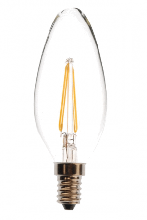 Lămpi, Becuri & Aplice - Bec LED lumanare-sticlă transparentă 230 VAC, E14, 2 W, 200 lm, C37, 3000K