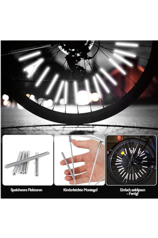 Benzi reflectorizante pentru biciclete, 72 bucati, vizibilitate 360 de grade [3]