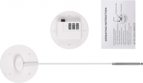 Blocator pentru Frigider cu Cod de Securitate, Fără Cheie, 235 mm, Cablu din Oțel Inoxidabil, Autoadeziv 3M, Kamtop, Alb [4]