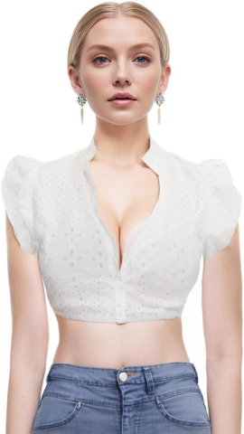 Femei - bluza-dirndl-dama-oktoberfest-decolteu-v-bumbac