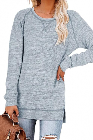 Îmbrăcăminte & Încălțăminte - Bluza Pulover pentru Femei KINGFEN, cu Mâneci Lungi și Guler Rotund