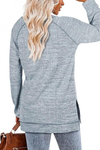 Bluza Pulover pentru Femei KINGFEN, cu Mâneci Lungi și Guler Rotund [1]