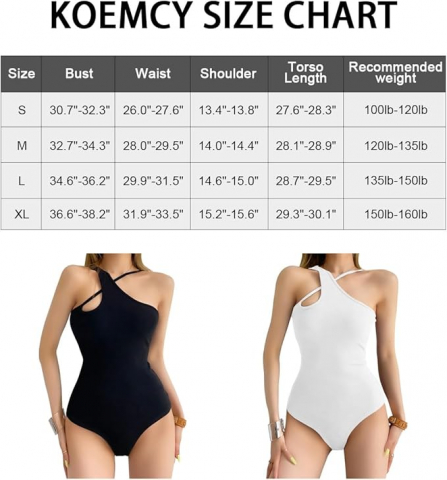 Body Dama Negru cu Bretele Încrucișate, Model Asimetric fără Mâneci, Slim Fit, Material Elastic cu Textură Ripsată, Mărimea XL [6]