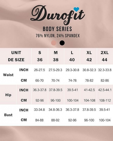 Body modelator pentru femei, cu efect de subtiere si sustinere abdominala, DUROFIT, negru, marime XL [5]