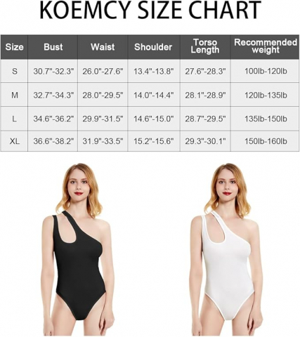 Body Dama Asimetric din Material Elastic, Model Cu Umăr Gol, Decolteu Elegant, Moale și Confortabil, Negru [2]