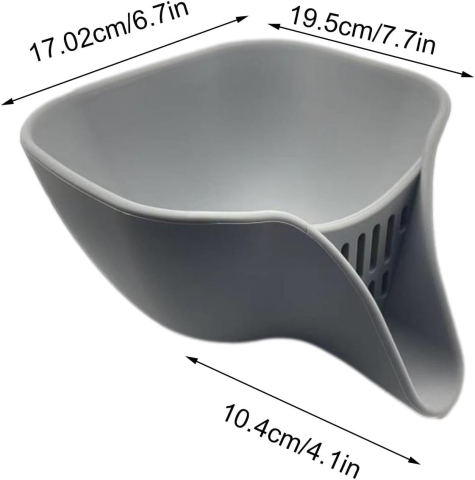 Bol cu Strecuratoare pentru Spalat fructe si legume, Silicon, 19.5x17x10.4 cm, Gri [1]