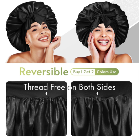 Boneta satin XL pentru par lung si cret, afro [2]