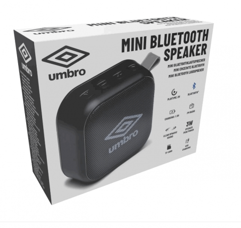 Boxă Portabilă Mini Umbro, Bluetooth, Cu Radio FM și Agățătoare, 3W, Baterie 400mAh [1]