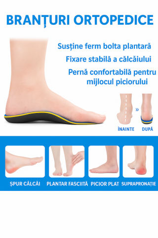 Branturi ortopedice  pentru barbati si femei, pentru platfus, fasceita plantara, dureri de calcai, metatarsalgie, Kelaide, culoare albastra [3]
