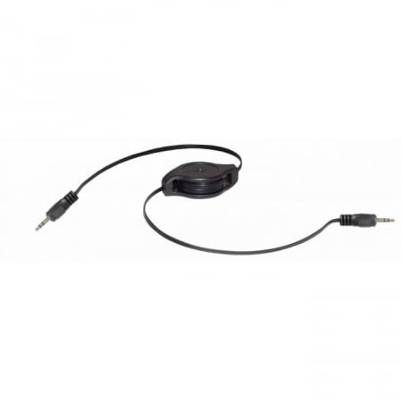 Electronice - Cablu Audio Retractabil, 2x Mufa Stereo de 3,5 Mm, Karma, Negru, 0,6 m