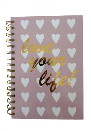 Ultimul Produs! - Caiet cu spirala A5 Dictando, 96 File, 80 g/m², roz, Love your life!