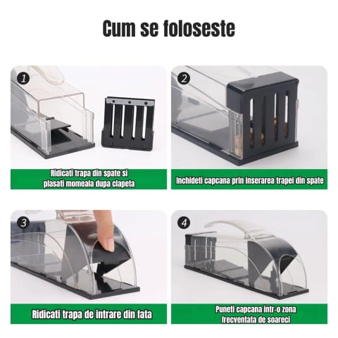 Capcana ecologica pentru soareci cu eliberare prindere vie fara contact cu maner [3]