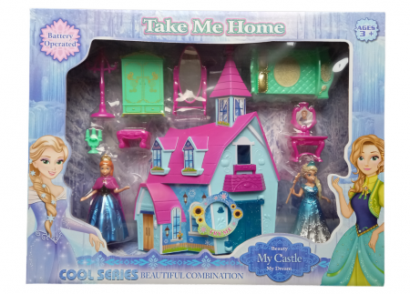 Jucării & Jocuri - Castel muzical, cu 2 figurine si accesorii, 38x29x7 cm