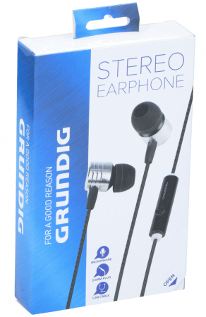Electronice - Căști stereo Grundig, mufă de 3,5 mm, lungime cablu 1,20 m, negre