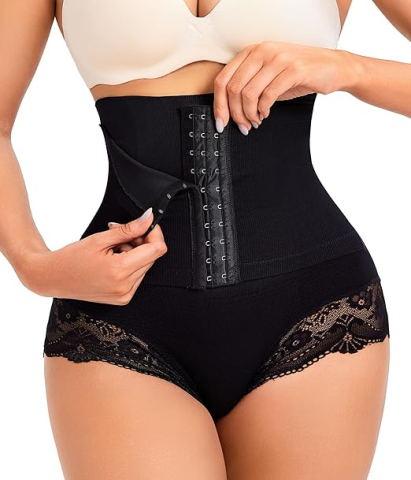 Femei - chilot-modelator-dama-bafully-negru-dantela-talie-inalta