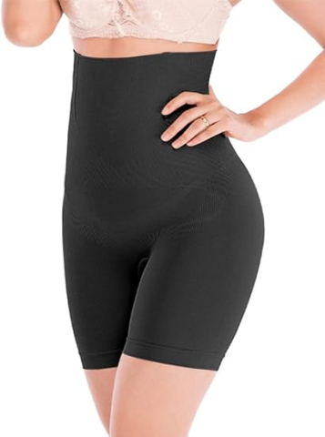 Lenjerie modelatoare - chilot-modelator-pantaloni-scurti-dama-bafully-negru-talie-inalta