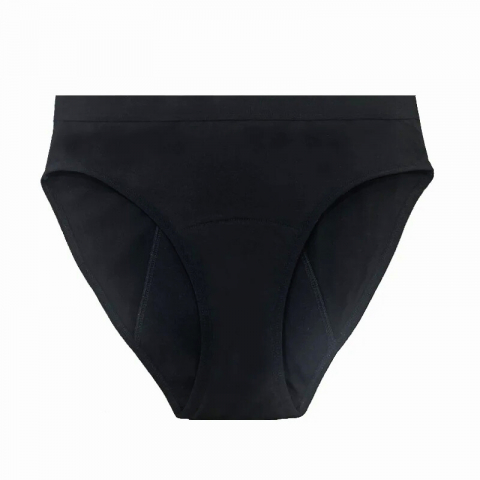 Lenjerii și Pijamale Femei - Chiloti Menstruali Negri, XL – Absorbanti, Reutilizabili, Confortabili, Elastic vizibil, 95% Bambus