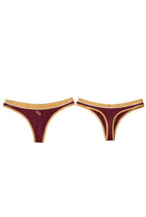 Lenjerii și Pijamale Femei - Chiloti tanga pentru femei Nuyu, 100% bumbac, cu serigrafie vintage FSU, maro-gaben, marime XL