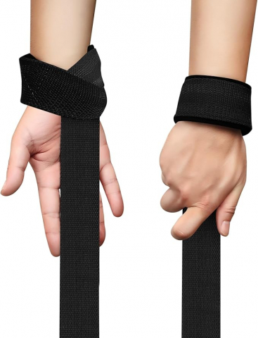 Chingi pentru ridicare de greutati, NUODWELL, Bumbac, pentru antrenament de forta si culturism, bretele sportive, suport suplimentar de prindere a mainii pentru ridicarea greutatii, negru, PF4B [2]