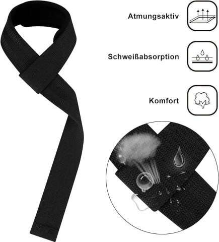 Chingi pentru ridicare de greutati, NUODWELL, Bumbac, pentru antrenament de forta si culturism, bretele sportive, suport suplimentar de prindere a mainii pentru ridicarea greutatii, negru, PF4B [6]