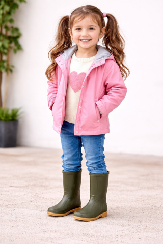 Cizme cauciuc kaki impermeabile copii cu talpa antiderapanta pentru ploaie si noroi [3]