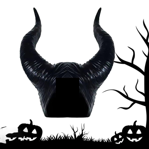 Bentita coarne evil queen negre latex 30x25 cm accesoriu cosplay halloween fantasy [3]
