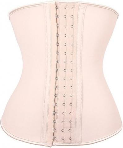 Îmbrăcăminte & Încălțăminte - Corset Modelator ANGOOL TWINS FLAME, Bustier Latex pentru Talia Subțire și Abdomen Plat, culoare Nude, Mărimea 4XL