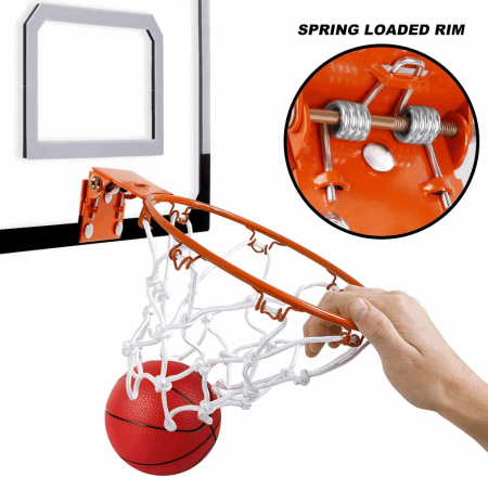 Cos de Baschet pentru Copii, StayGent, Include Pompa de umflat, Minge, Panou Transparent, Inel rabatabil cu Arc, Prindere perete sau usa, pentru interior sau exterior [2]