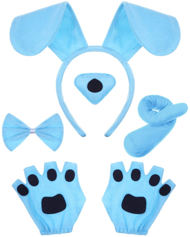 Costume Carnaval - Costum caine cu accesorii bentita nas coada si manusi pentru carnaval