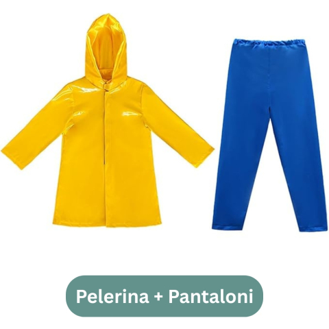 Costum Coraline copii cu pelerina galbena si pantaloni albastri pentru Halloween si carnaval [4]