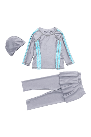 Îmbrăcăminte & Încălțăminte - Costum de baie islamic pentru fete TianMai, gri, marime 120 cm, THST