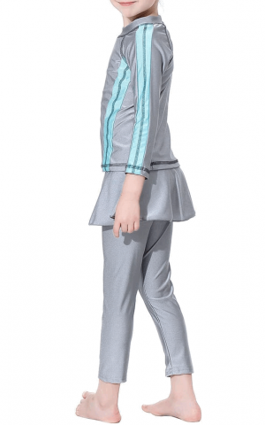 Costum de baie islamic pentru fete TianMai, gri, marime 120 cm, THST [1]