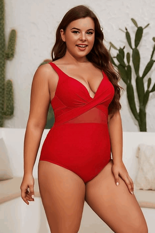 Costum de baie plus size, dintr-o piesă, cu efect modelator, bretele reglabile, Beotyshow [2]