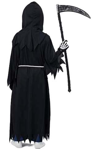Costum de Grim Reaper pentru Copii, Pentru Halloween, Carnaval, Zucos, 7-9 ani, 130-140cm, 78A3 [4]
