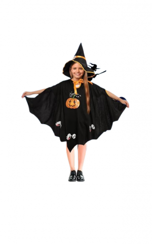 Costume Halloween - Costum de Halloween pentru Copii - Capă de Liliac cu Dovleac, Negru JOYUE - ZYZB