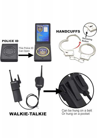 Costum de Polițist pentru Copii, Set de Joc de Rol pentru Halloween, Carnaval, Crăciun, ZUCOS, 3-4 ani, 100-110 cm, 336V [3]