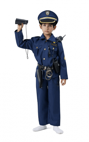 Costum de Polițist pentru Copii, Set de Joc de Rol pentru Halloween, Carnaval, Crăciun, ZUCOS, 3-4 ani, 100-110 cm, 336V [4]