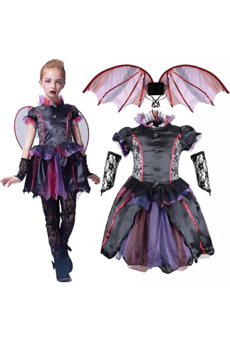 Costume Halloween - Costum de Vampir pentru Fetițe 7-8 ani, IKALI -ZHAP