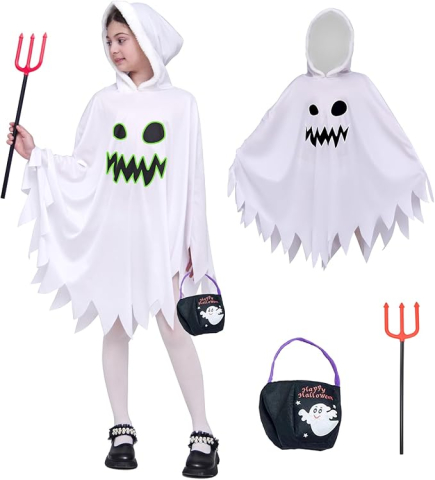 Costume Carnaval - costum-fantoma-copii-glow-pelerina-alba