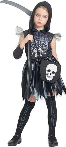 Costume Carnaval - costum-grim-reaper-fete-cu-coasa-accesorii-halloween-3-10-ani
