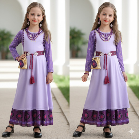 Costume Carnaval - costum-wish-asha-printesa-fete-rochie-mov-accesorii