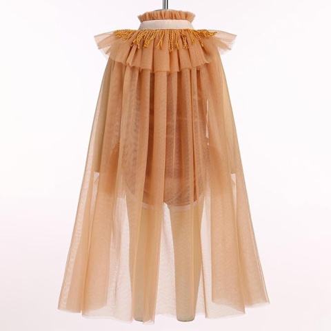 Costum schelet fetita cu capa din tulle pentru Halloween si carnaval [5]