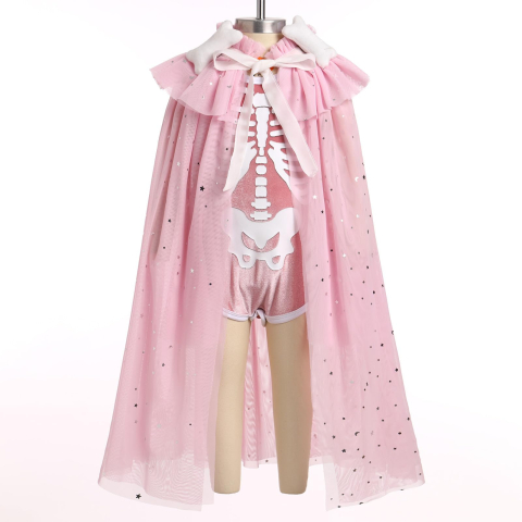 Costum schelet fetita cu capa din tulle pentru Halloween si carnaval [1]