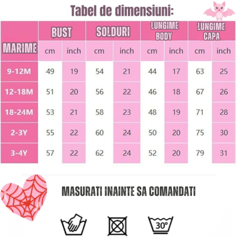 Costum schelet fetita cu capa din tulle pentru Halloween si carnaval [5]