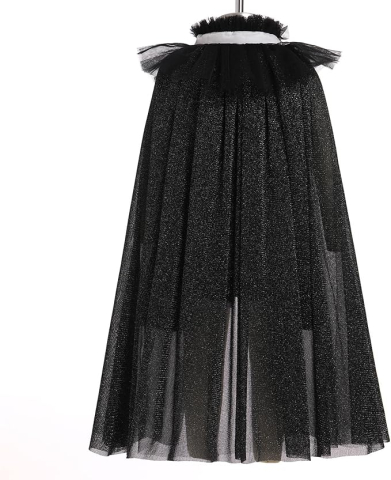 Costum schelet fetita cu capa din tulle pentru Halloween si carnaval [1]