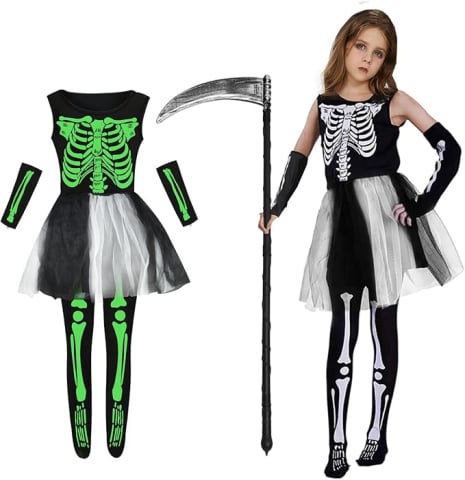 Costume Halloween - costum-schelet-fosforescent-fete-m-halloween-grim-reaper