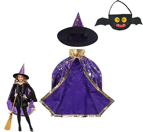 Costume Carnaval - costum vrajitor copii costum magician copii costum halloween copii costum vrajitor albastru costum cosplay copii mantie vrajitor copii costum carnaval copii costum fantasy copii costum halloween cu palarie