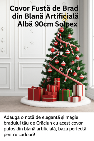 Covor-Fusta-Brad-Blana-Artificiala-Alba-90cm-Solpex [6]